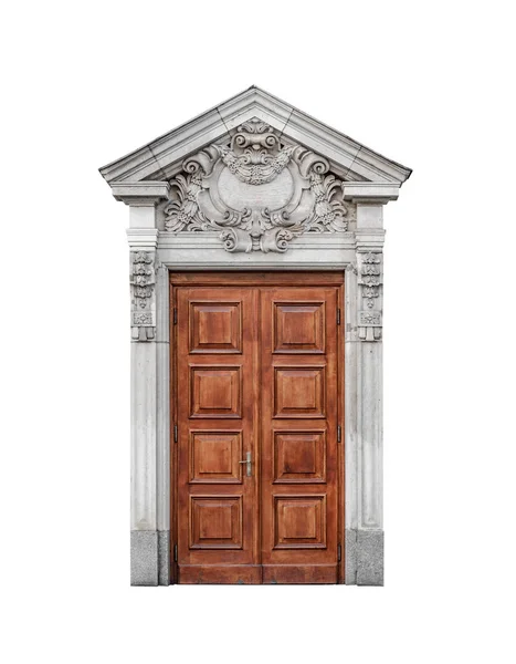 ประตูเก่าและส่วนโค้งบนสีขาว . — ภาพถ่ายสต็อก