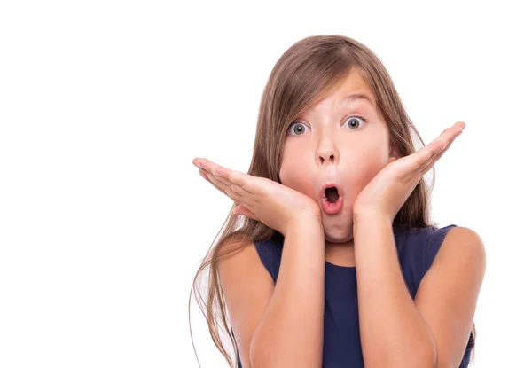 Little girl is surprised. — Stock Photo, Image