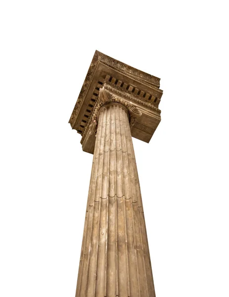 Forntida kolumn är isolerad mot en vit bakgrund. — Stockfoto