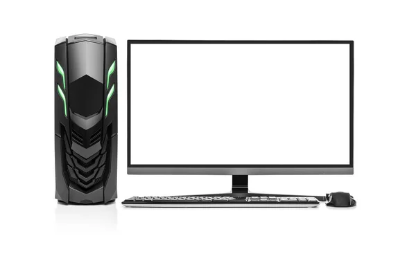 Desktop PC auf weißem Hintergrund — Stockfoto