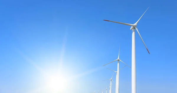 Windkraftanlagen zur Stromerzeugung. — Stockfoto