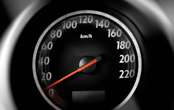 Hastighetsmätare, närbild. — Stockfoto