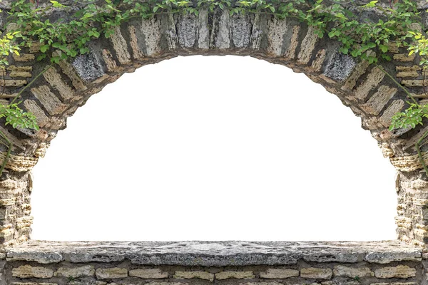 Fenêtre ou arche en pierre isolée . — Photo