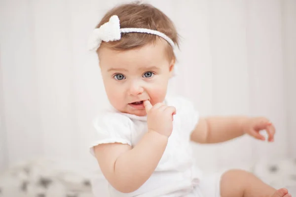 Pensive baby girl — Stock Photo, Image