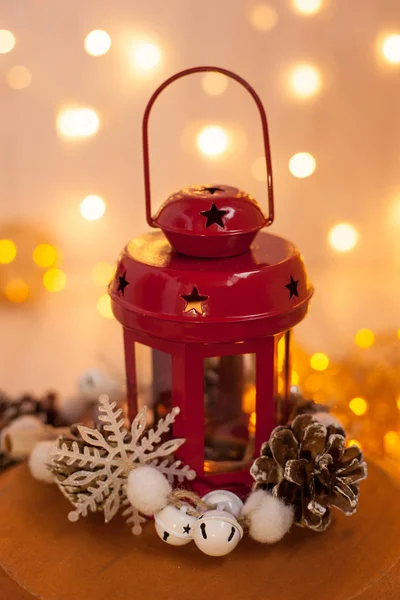 Linterna roja de Navidad —  Fotos de Stock