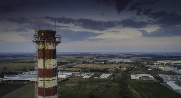 Industriële zone van de vogelperspectief uitzicht — Stockfoto