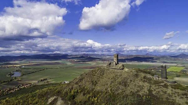 Castelo Hazmburk Ruínas Castelo Hazmburk Topo Pico Montanha Cordilheira Ceske — Fotografia de Stock