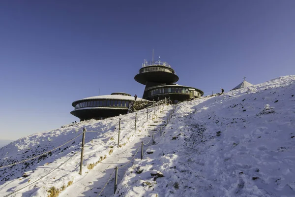Schneekoppe Oder Schneekoppe Der Höchste Berg Der Tschechischen Republik Riesengebirge — Stockfoto