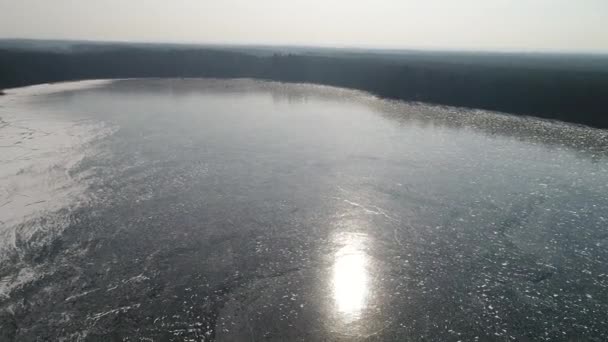 Voo Sobre Lago Congelado — Vídeo de Stock
