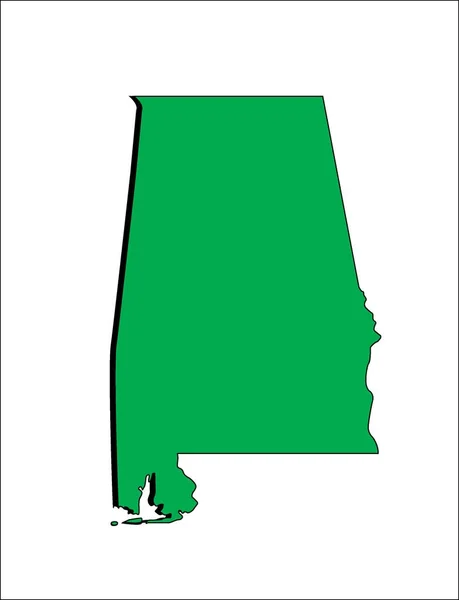 Mapa Wektor Stanu Alabama — Wektor stockowy