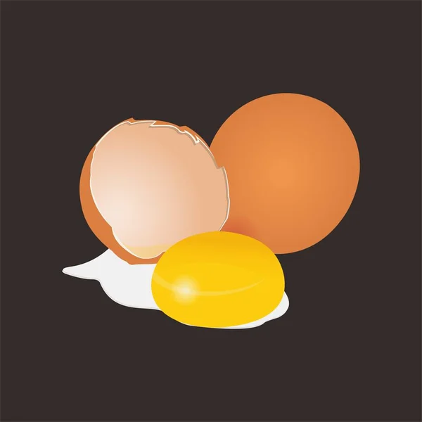 Broken Eggs Vector Image Eps Cmyk Color — ストックベクタ