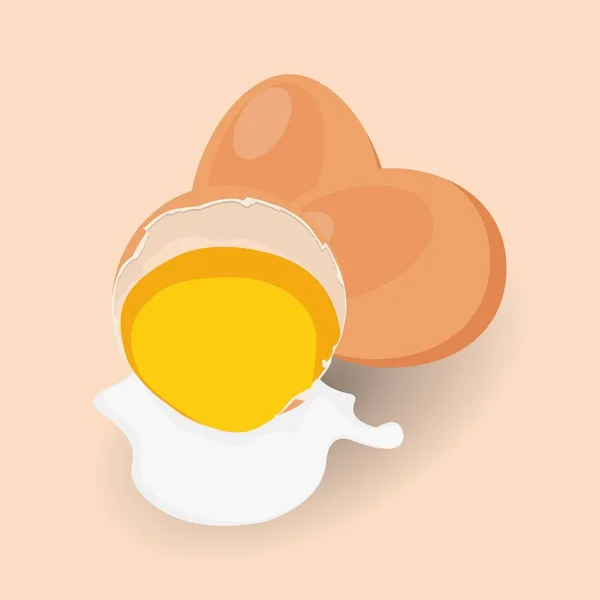 Broken Egg Yolk Vector Image — Stock Vector