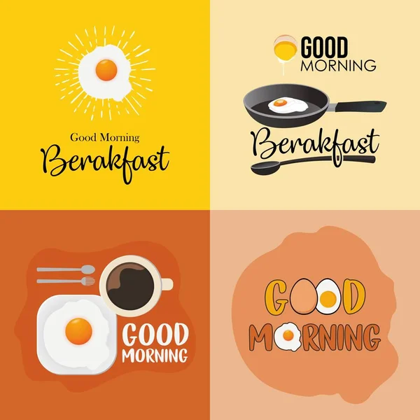 Kahvaltı Vektörü Resmi için Kızarmış Yumurta Logosu