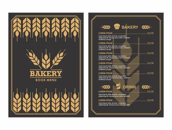 Siyah Kafe Fırın menüsü vektör şablonu.