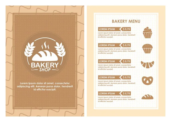 Menü kafe ve fırın şablonu.