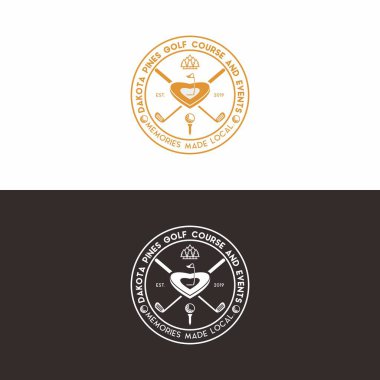 Golf kulübü logosu golf turnuvaları için.