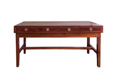 Çekmeceli ahşap masa.