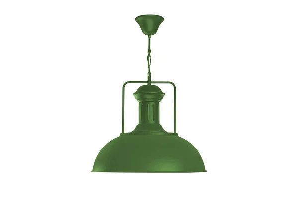 Green hanging lamp isolated. — Stock Photo, Image