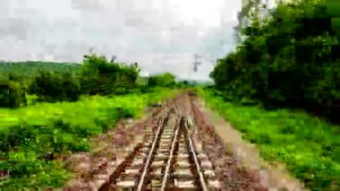 Hyperlapse 4k, güzel görünüm görülen formu tren geçmek.