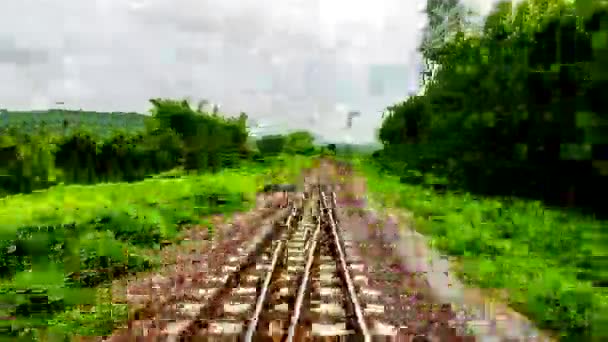 Hiperlapso 4K, Hermosa vista vista desde el pase de tren . — Vídeos de Stock