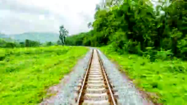 Hyperlapse 4 k、美しいビュー見て鉄道パス. — ストック動画