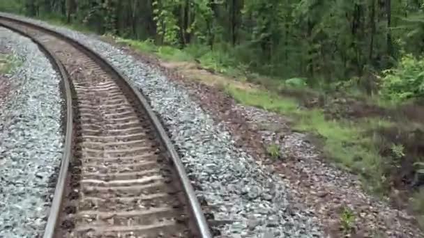 4K, bela natureza vista vista forma trem passar . — Vídeo de Stock