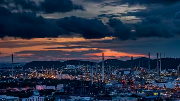 Time Lapse Refinaria industrial de petróleo e gás . — Vídeo de Stock