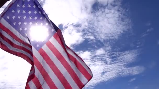 Bandiera americana in movimento . — Video Stock