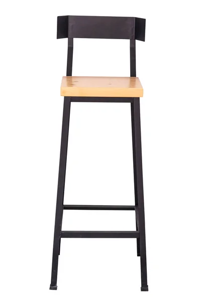 Houten stalen poten simplistische bar stoel. — Stockfoto