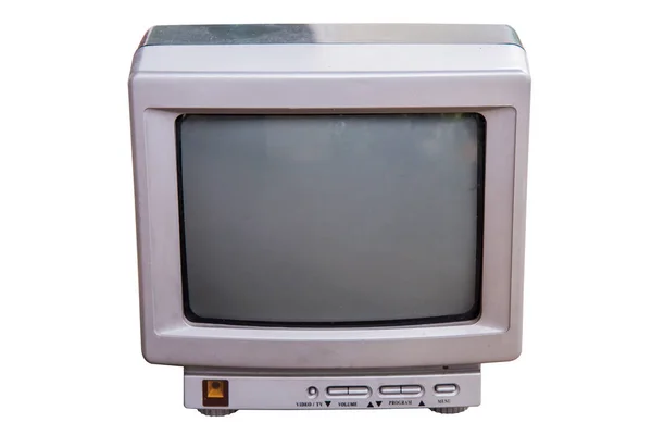 Retro stary telewizor na białym tle. — Zdjęcie stockowe