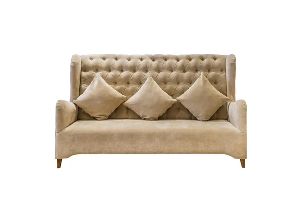 Luxe velours gestoffeerde sofa. — Stockfoto