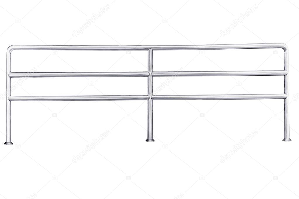 Stainless steel railing isolated.
