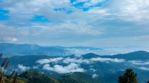 Time Lapse Paesaggio Mattina Nebbia Nella Stagione Meteo Doi Mon — Video Stock