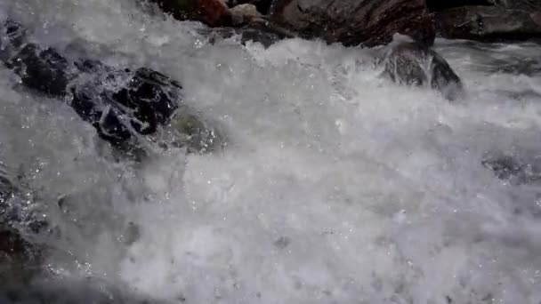Vista Perto Ondulação Cachoeira Cachoeira Mais Poderosa Câmera Lenta — Vídeo de Stock