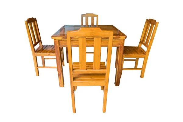 Дерев'яний обідній стіл ізольований . — стокове фото