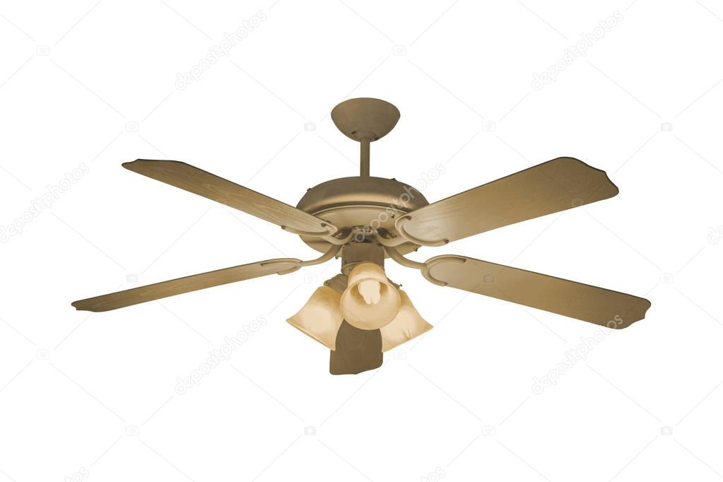 Electric ceiling fan isolated.
