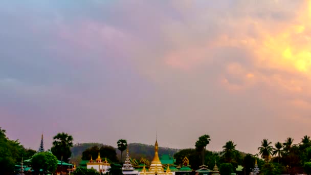 Timelapse Dia Noite Templo Chong Klang Chong Kham Província Mae — Vídeo de Stock