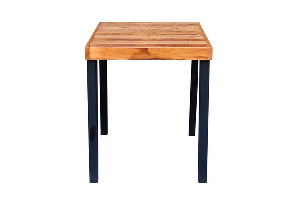 Tisch mit Stahlbeinen isoliert. — Stockfoto