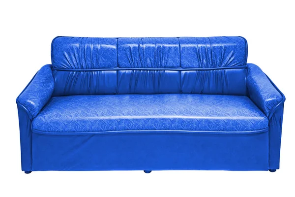 Vintage skórzana sofa izolowana na białym tle — Zdjęcie stockowe