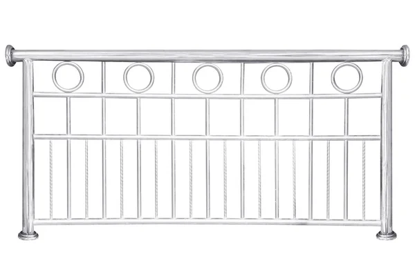 Stainless Steel Railing Isolated White Clipping Path — Stock Photo, Image