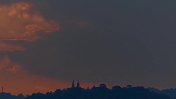 Vidéo Time Lapse Beautiful Sunset Clouds Phra Doi Suthep Temple — Video