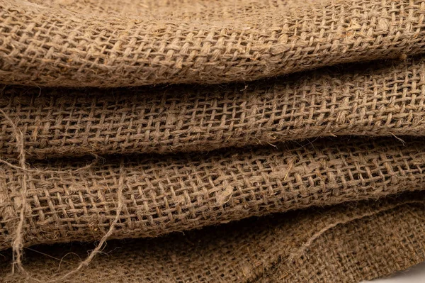 Few Pieces Burlap Fabric Rough Texture Sewing Bags Surface Texture Royalty Free Stock Photos