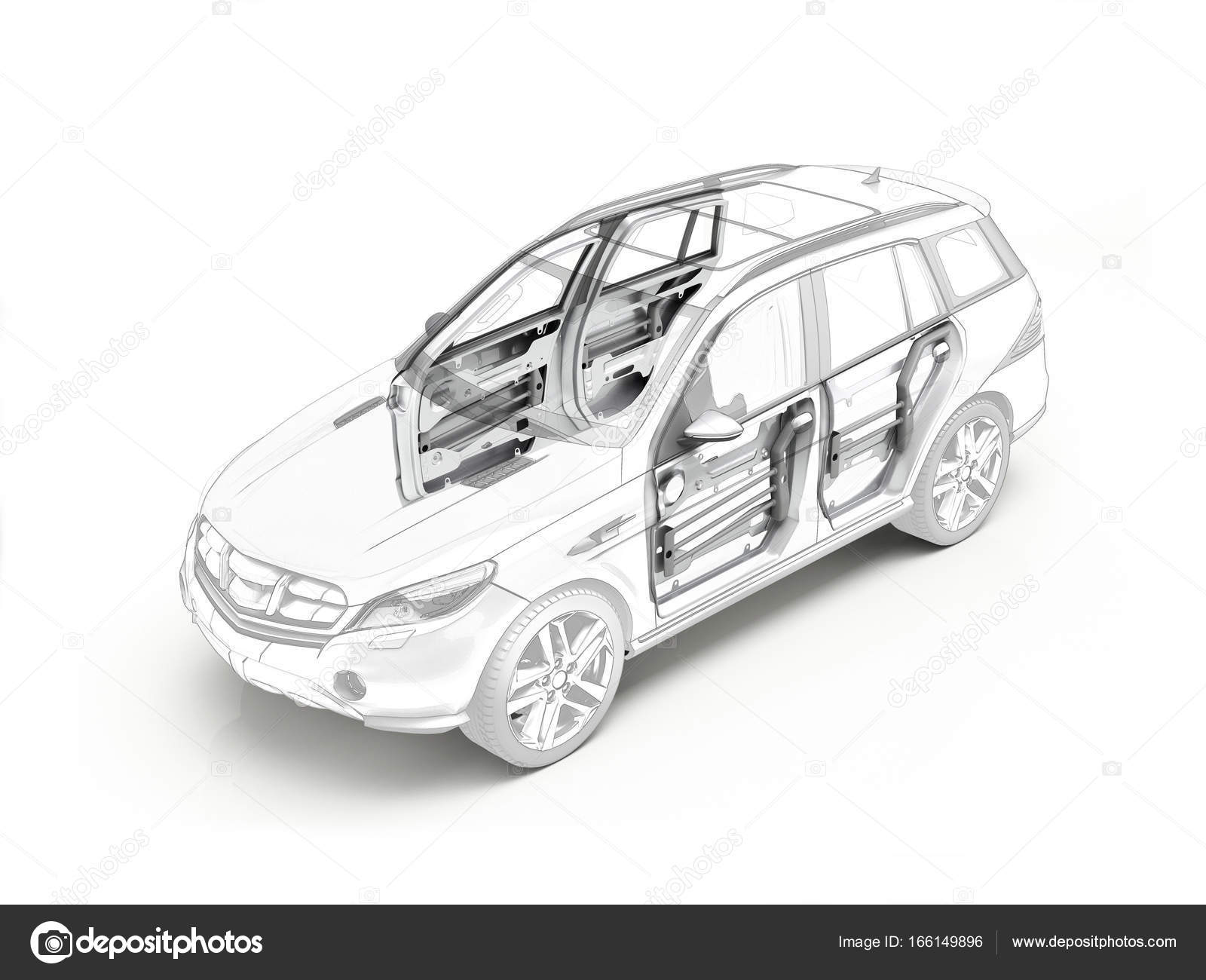 Rysunek Techniczny Suv Wyświetlono Wewnętrznego Mechanicals