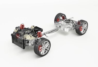 SUV otomobil altında arabası teknik 3 D işleme