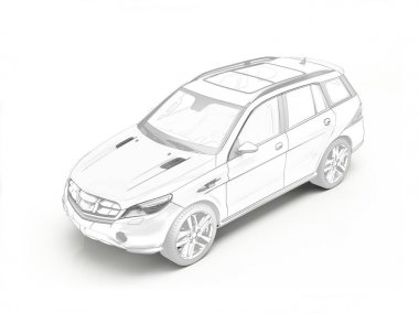 3D render stilize Suv genel araba.