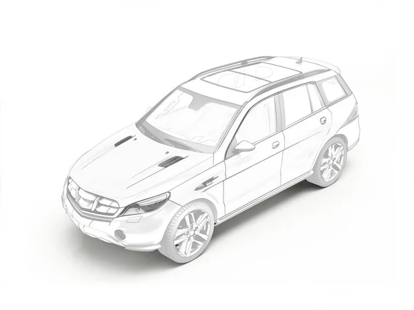 Suv generische Auto stilisierte 3D-Rendering. — Stockfoto