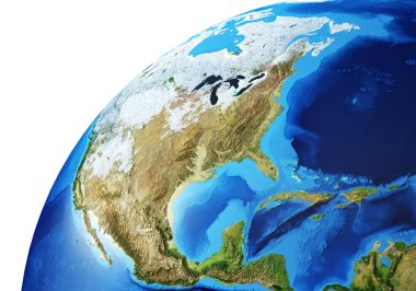 Kuzey Amerika 'nın Dünya küresi..