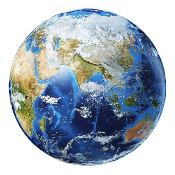 Earth globe 3d illustration. Asia view.