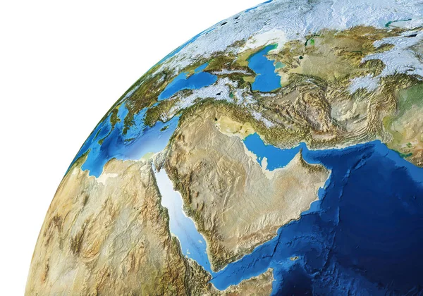 Globo da Terra close-up da área do Oriente Médio . — Fotografia de Stock