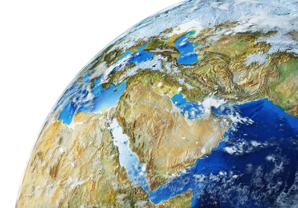 Earth globe close-up of the Middle East area. — Stock Photo, Image